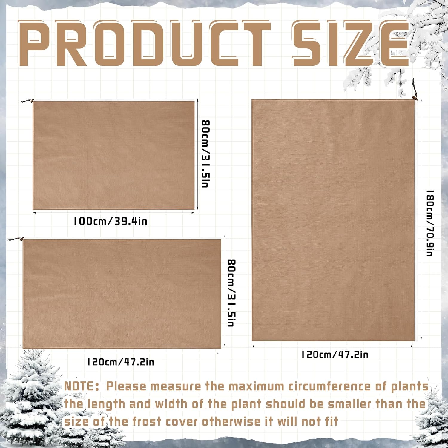 6 Pcs Plant Covers Freeze Protection Reusable Plant Protector with Zipper Frost Cloth Warm Blankets, Winter Bush Covers