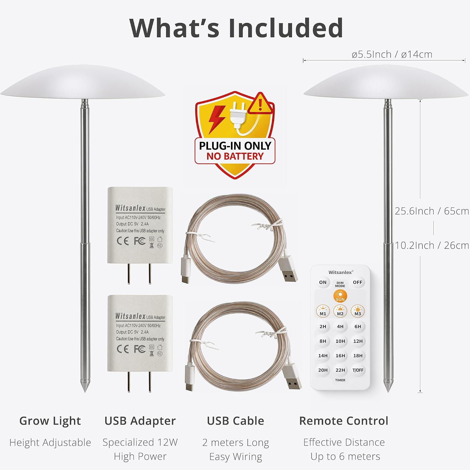 Smart LED Grow Light for Indoor Plants, Programmable Timer and Dim | Daily Auto On/Off Timer, Height Adjustable