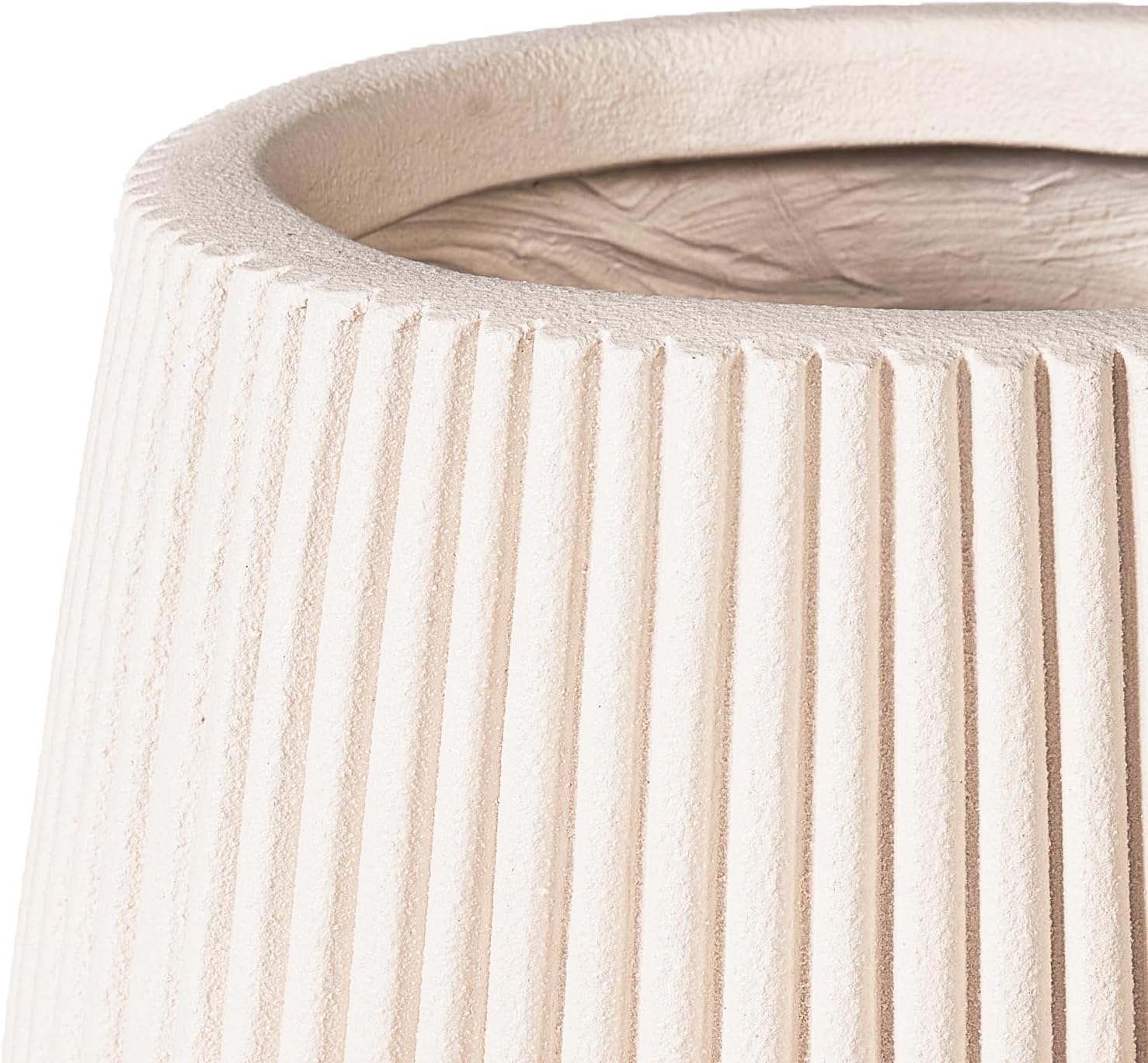 16" Pear-Shaped Fluted Planter - Handmade Fiberglass Composite | Handmade pear-shaped fluted fiberglass composite with