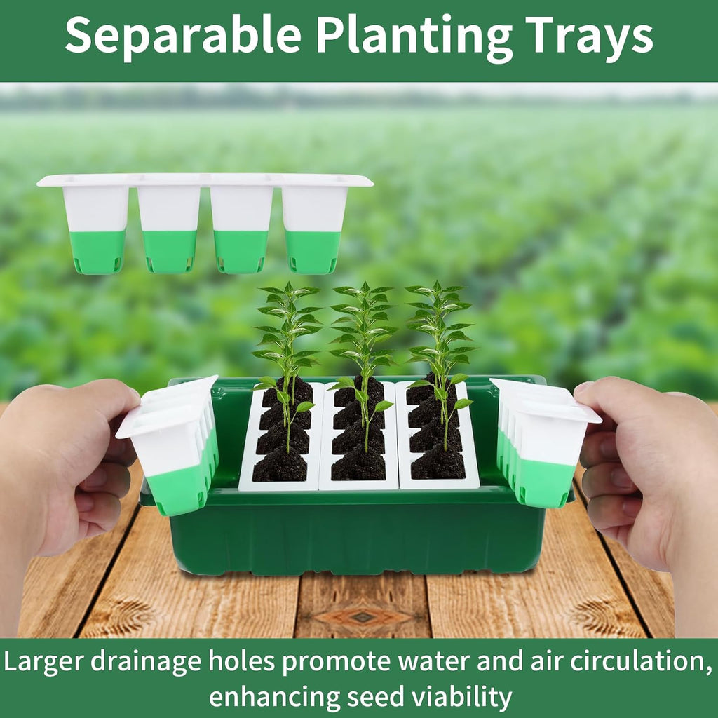 Sondiko Seed Starter Tray with Soft Silicone Cells, 80-Cell Starter Kit | Reusable Seedling Starter Trays with Humidity