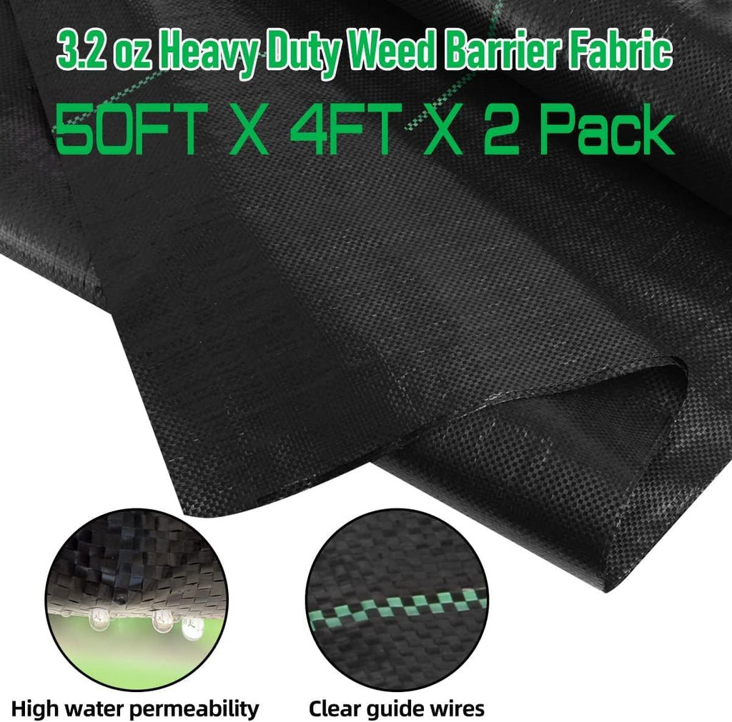 LAVEVE Heavy Duty Weed Barrier Landscape Fabric 4FT x 100FT | 3.2oz Premium Woven Weed Control Garden Cloth, Weed Block
