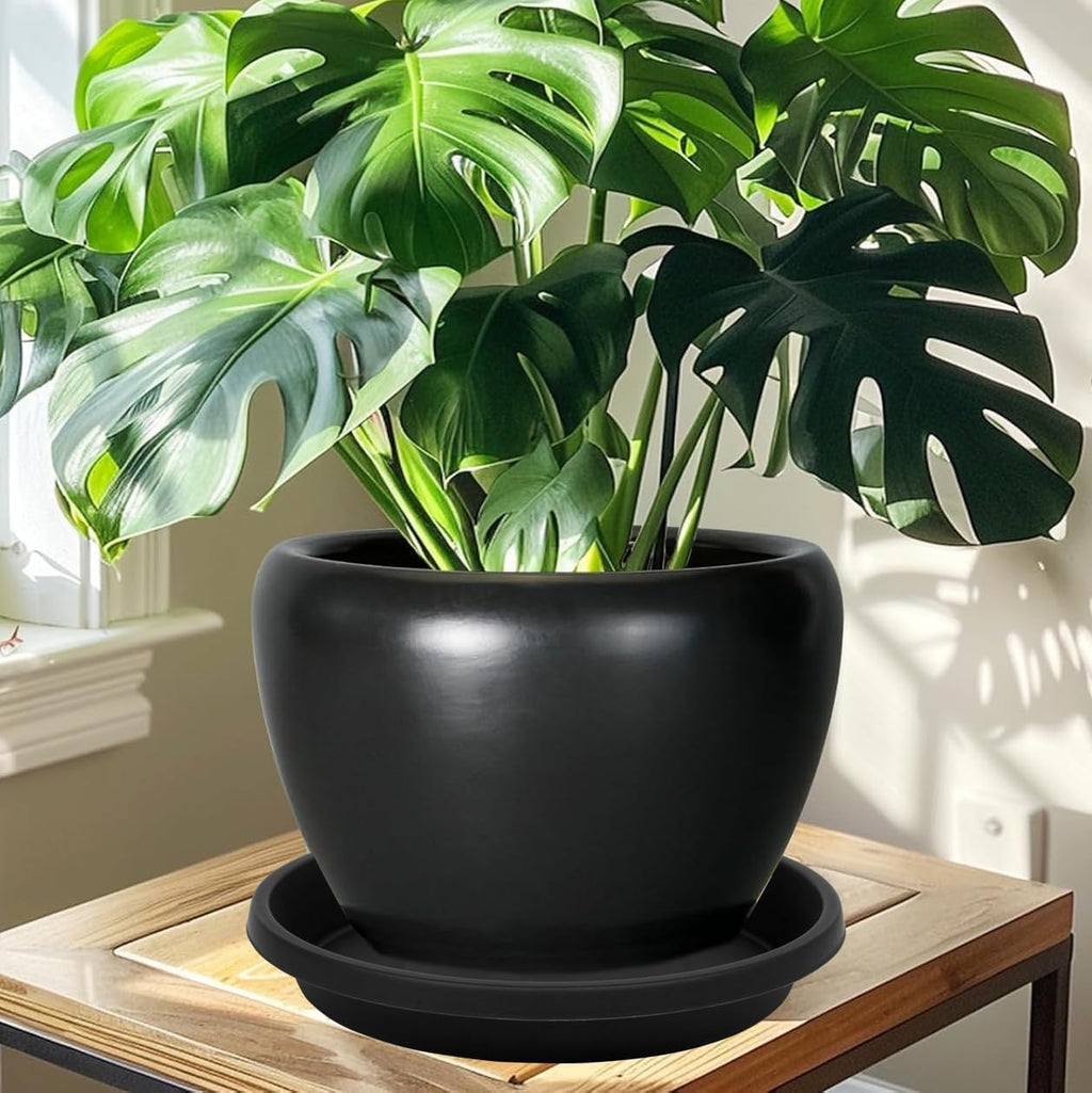 NIMYAU 2 Pack Plant Saucer 16 Inch, Durable Large Deep Plant Trays for Pots, Plant Drip Trays, Plant Water Catcher Tray