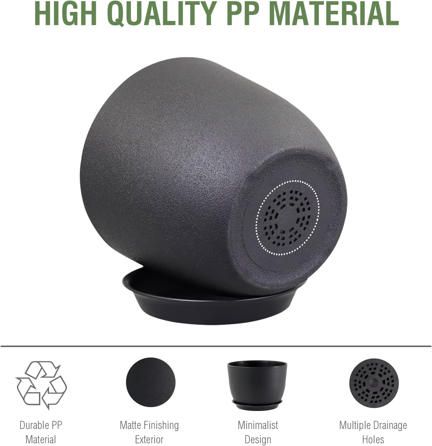 Meowell 12 inch Large Plant Pots, Plastic Planters with Drainage Holes and Saucers, Flower Pots for Indoor Outdoor