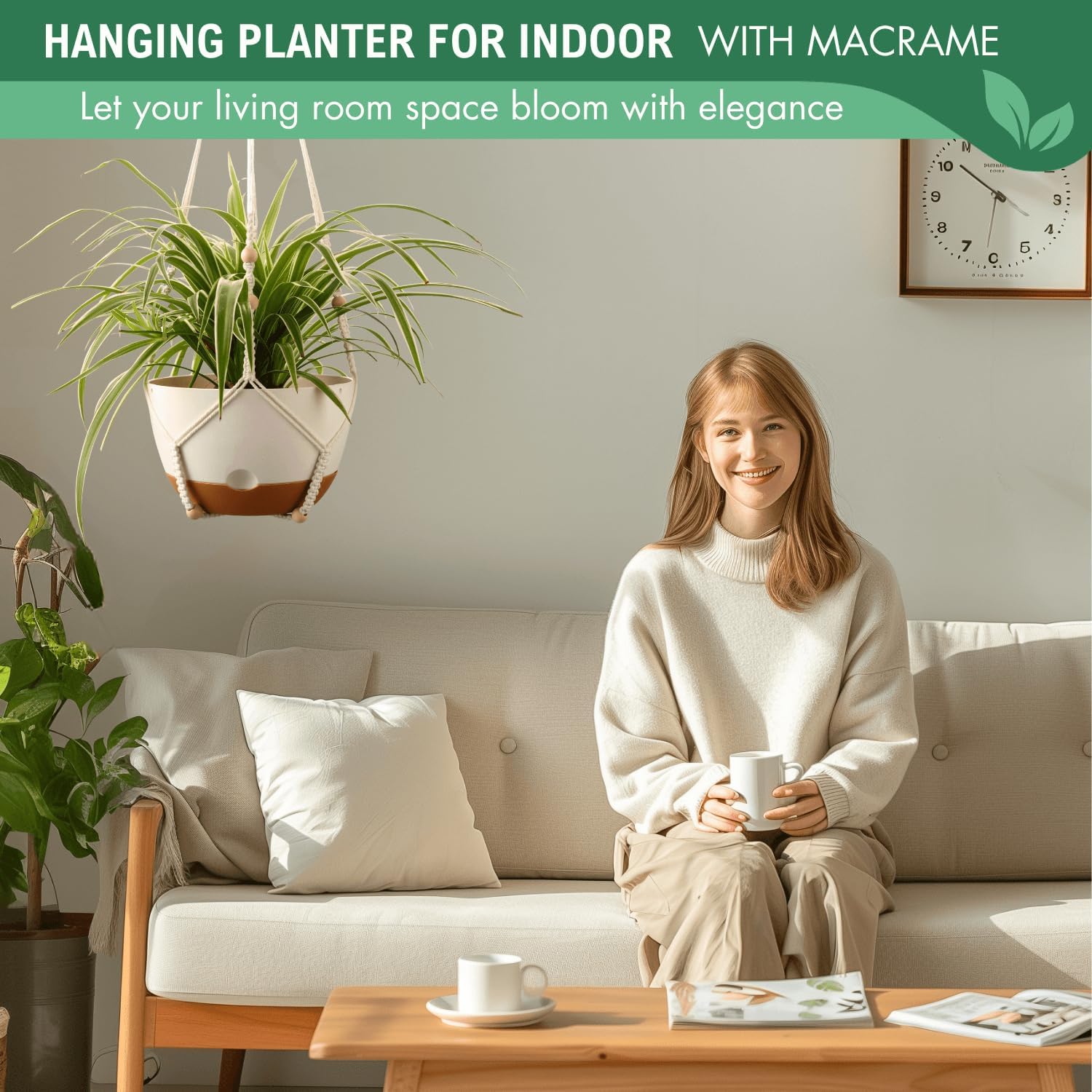 10 Inch Hanging Planters for Indoor Plants,Set of 2 Hanging Pots for Plants with Self-Watering, Outdoor Hanging Plant