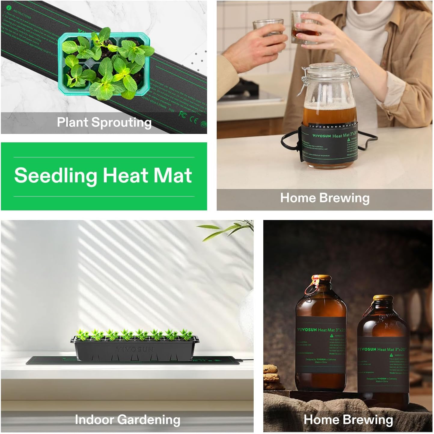 VIVOSUN 3" x 20" Seedling Heat Mat and Digital Thermostat Combo Set | UL & MET-Certified Heating Pad for Hydroponic