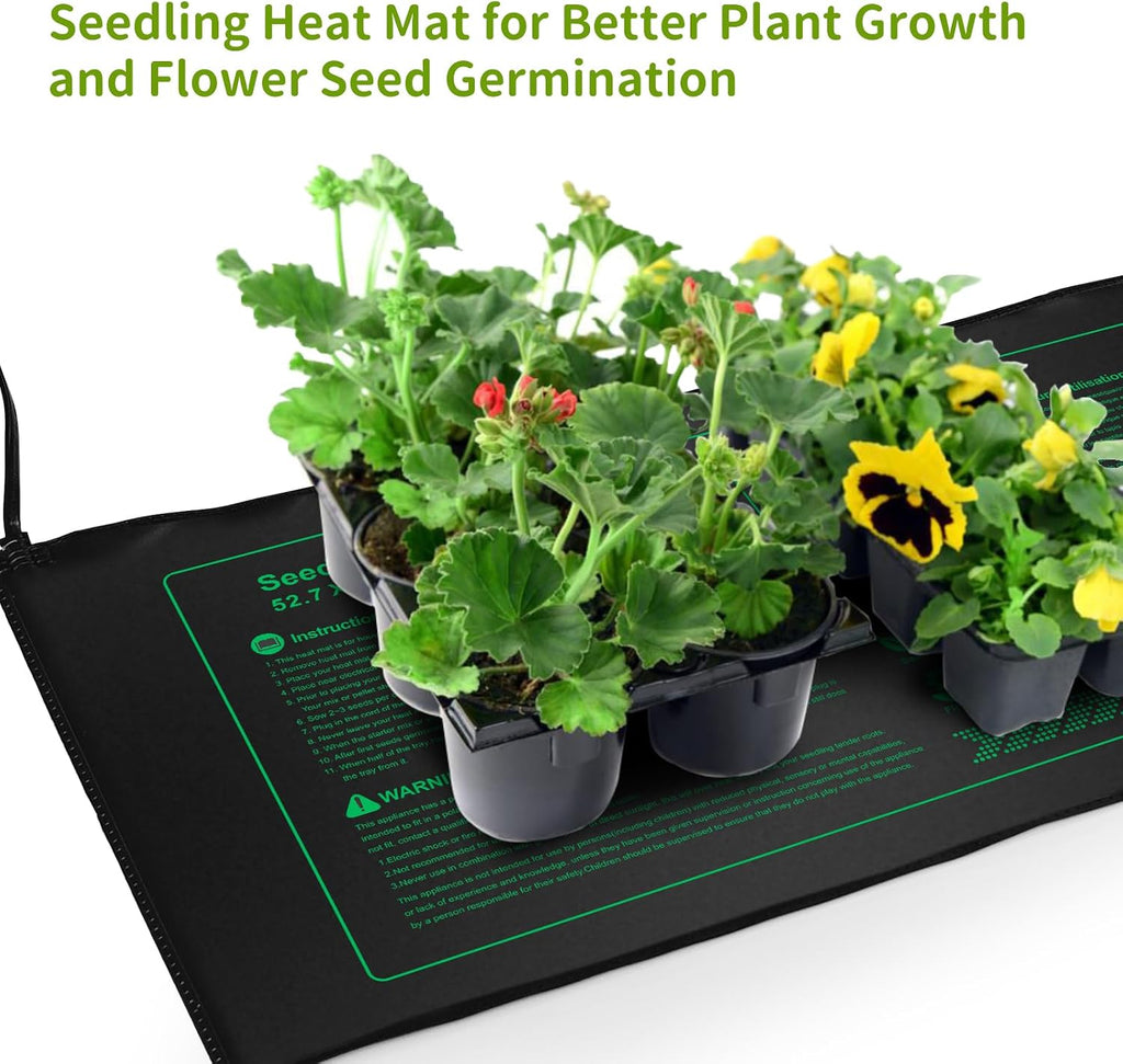 NAMOTEK 2 Pack Seedling Heat Mat, Durable Waterproof Seed Germination Heating Mat, Warm Hydroponic Plant Heating Pad