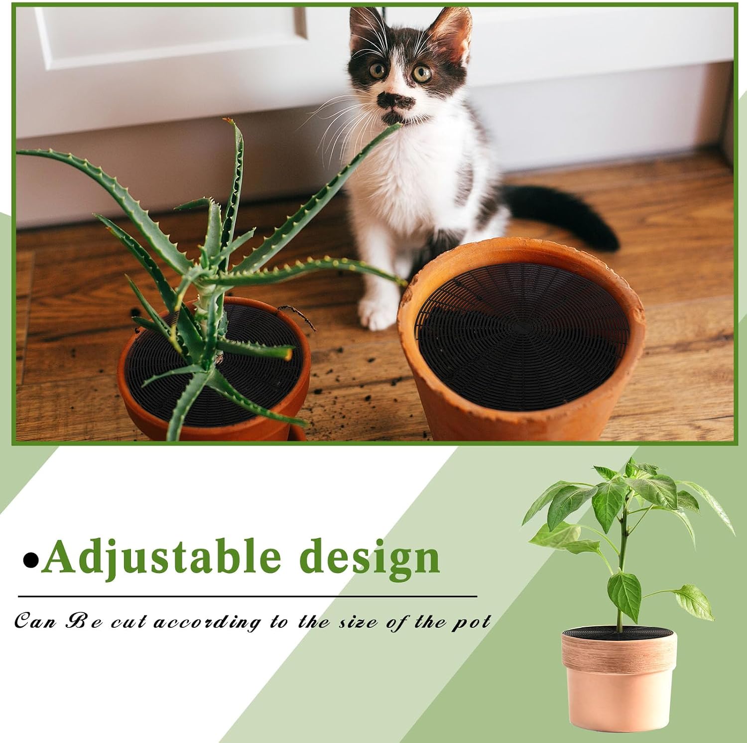 Sawysine 3 Pcs Plant Pot Cover Plant Protector from Animal Flower Pot Grid with Center Cutout Flower Cover Soil