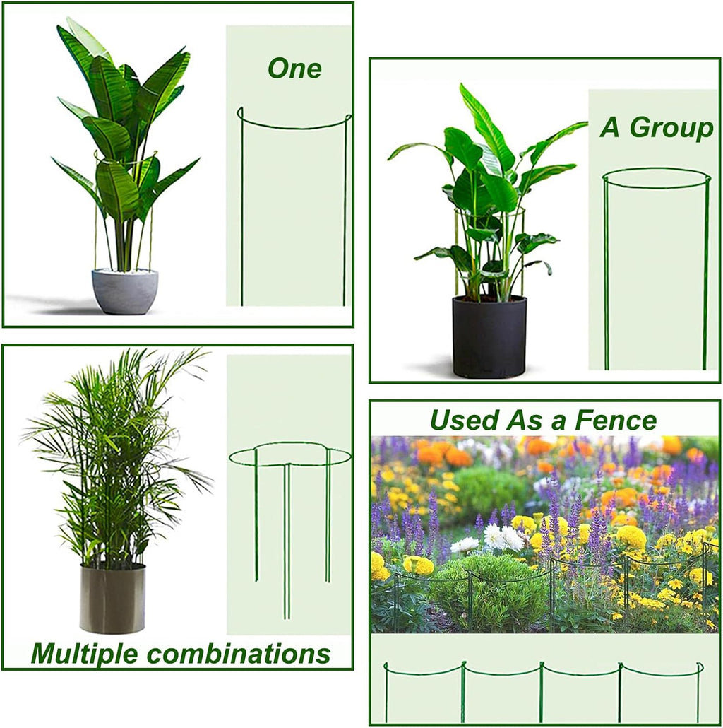 12 Pack Plant Support Stake, 16 Inch Peony Cages and Supports for Outdoor Plants, with 15 Pcs Plant Labels, 20 Pcs