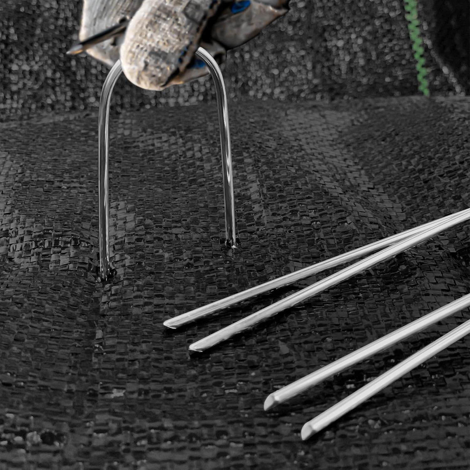 4 Inch 160 Pack U - Shape Garden Stakes Line & Irrigation Stakes | 11 Gauge Galvanized Landscape Staples for Tube