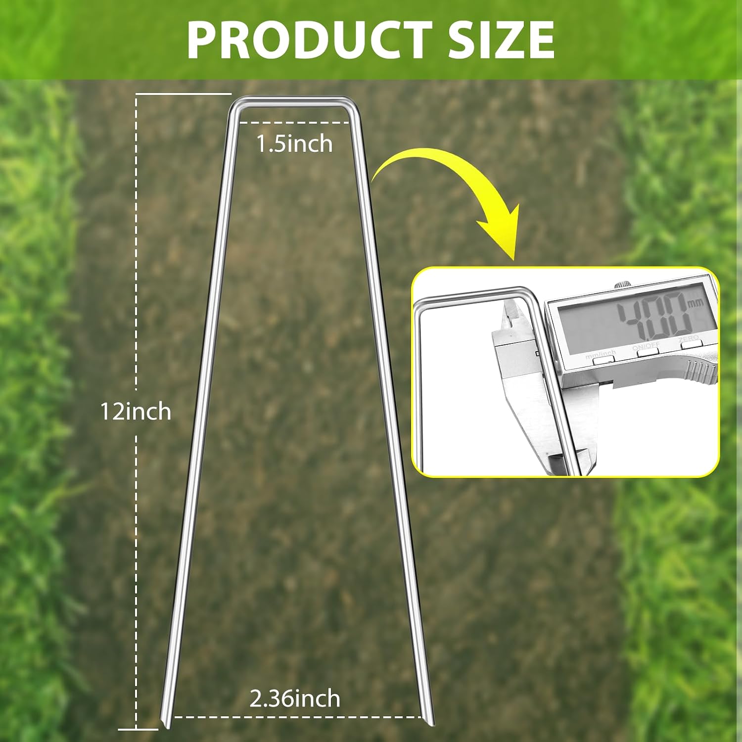 Landscape Staples 12 Inch, 12/25/50/100/200 Pack 8 Gauge U-Shaped Galvanized Garden Stakes, Heavy Duty Ground Stakes