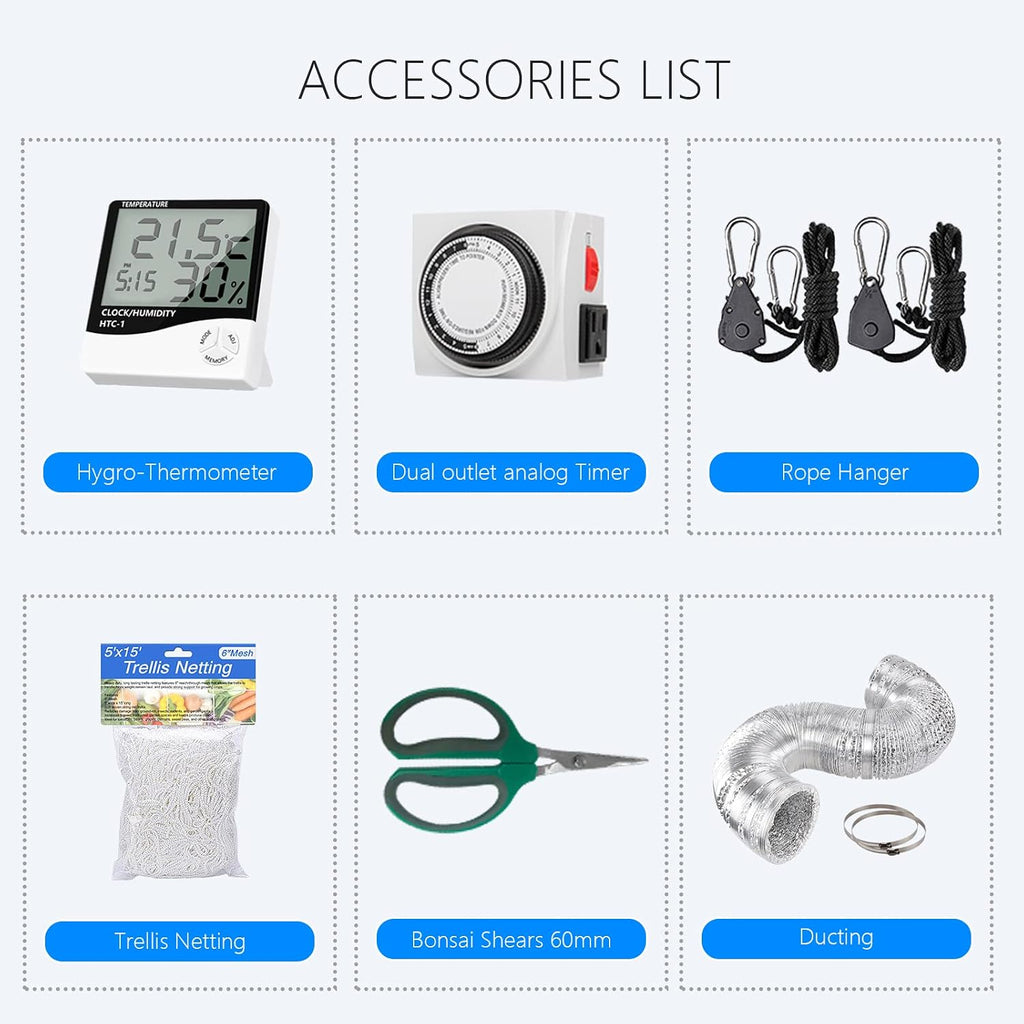 Grow Tent Complete Kit 300W LED Grow Light Full-Spectrum Indoor Hydroponics 32"X32"X63" Grow Tent 4" Ventilation Kit