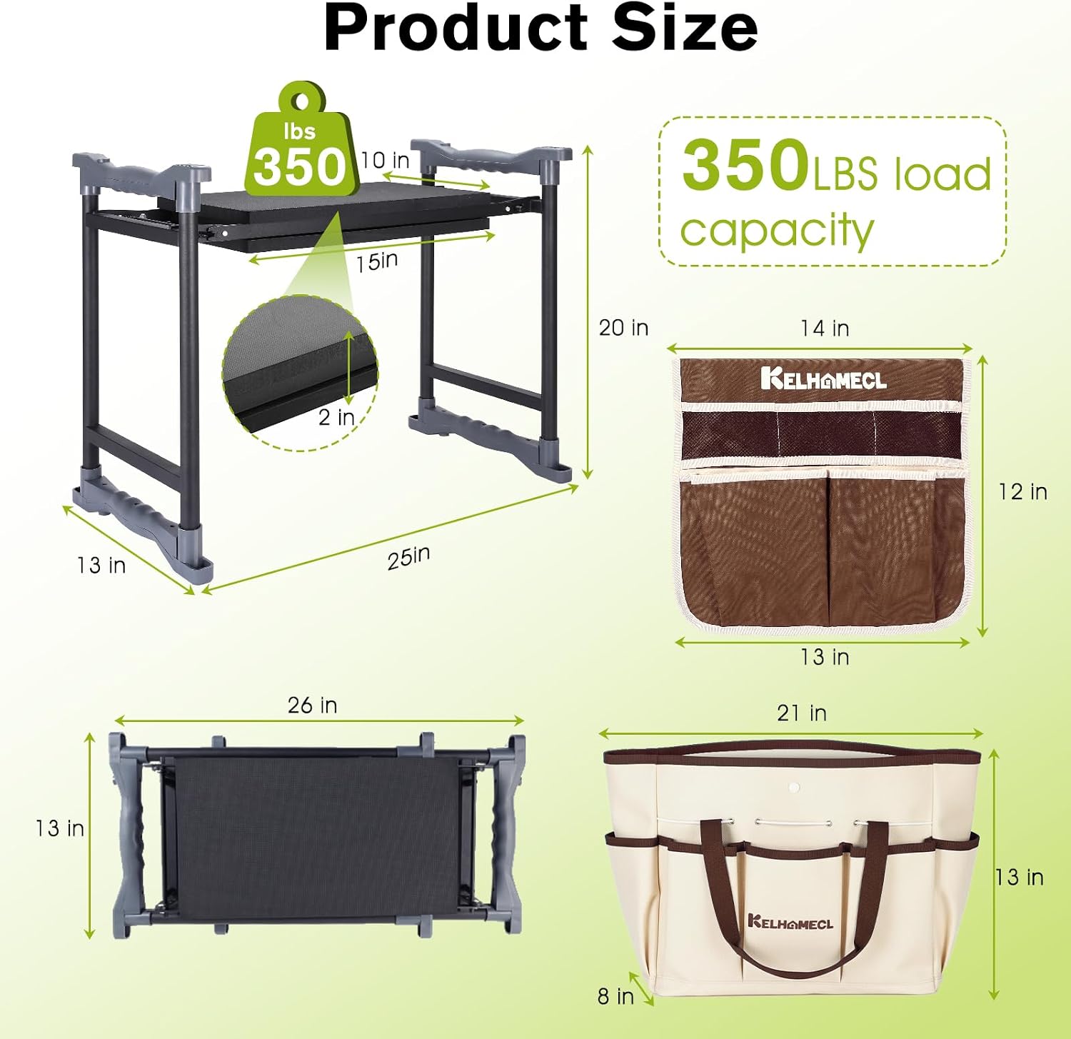 Garden Kneeler and Seat with Umbrella,Heavy Duty Gardening Bench and Stool | 2-in-1 Foldable Gardening Stool with