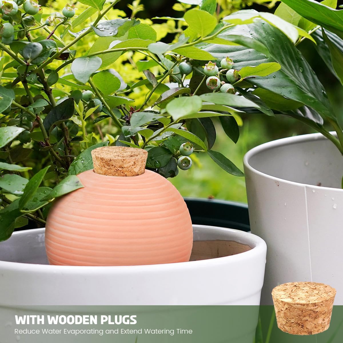 Plant Watering Globes Set of 4, 14oz Terracotta Self-Watering Globes for PottedPlants, Watering Planter Insert Bulbs