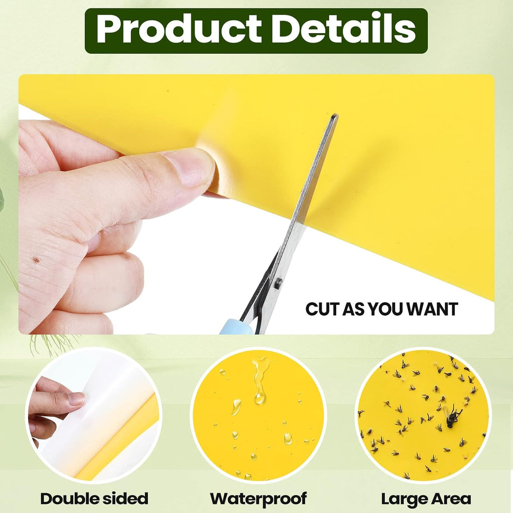 Qualirey 150 Pcs Green Sticky Traps 6x8in for Gnats Indoor | Dual-sided for Fungus Gnats Fruit Flies Whiteflies Thrips
