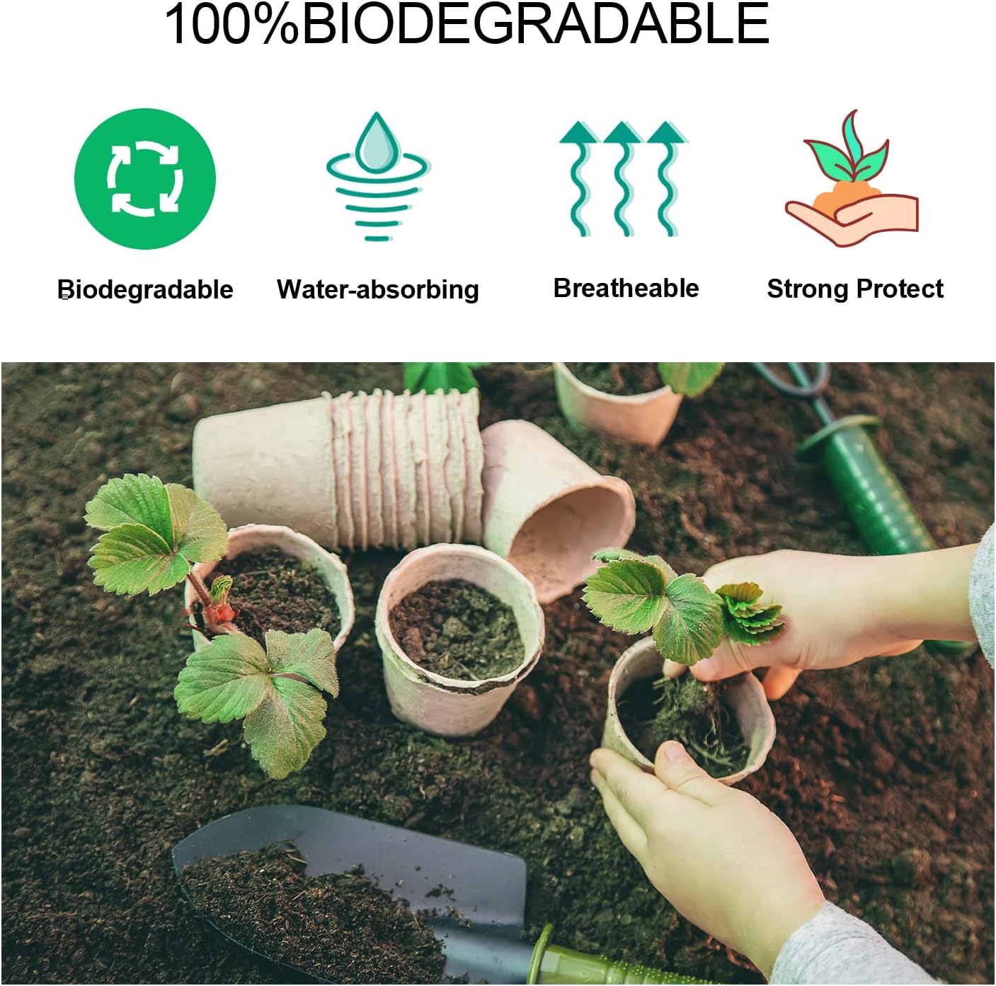 200-Pack 3.15 Inch Peat Pots for Seedling with 200 Pcs Plant Labels,Outdoor Garden Germination Nursery