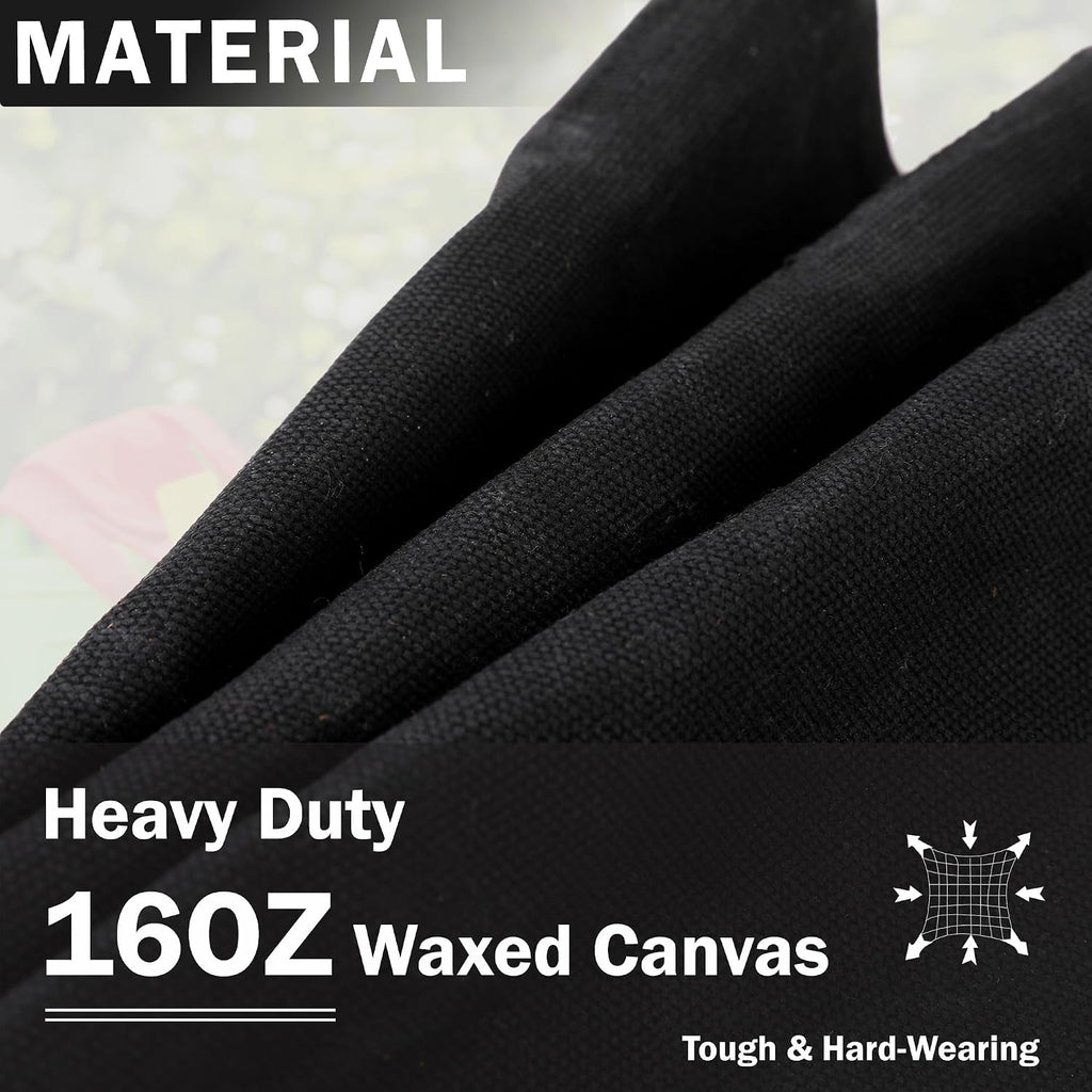 Garden Tool Bag | Heavy-Duty 16oz Waxed Canvas Garden Tool Tote with 8 Pockets | L9.5" x W6" x H15.5" | Tools Storage