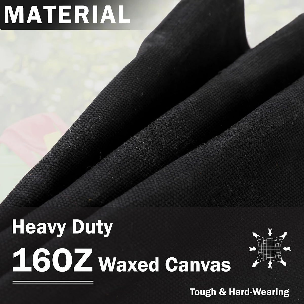 Garden Tool Bag | Heavy-Duty 16oz Waxed Canvas Garden Tool Tote with 8 Pockets | L9.5" x W6" x H15.5" | Tools Storage
