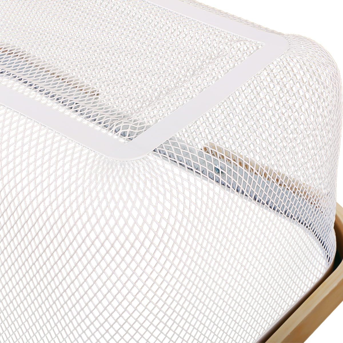 Portable Mesh Harvest Basket - Natural Bamboo Handle Foldable Organizer for Kitchen, Garden & Picnic | Ventilated