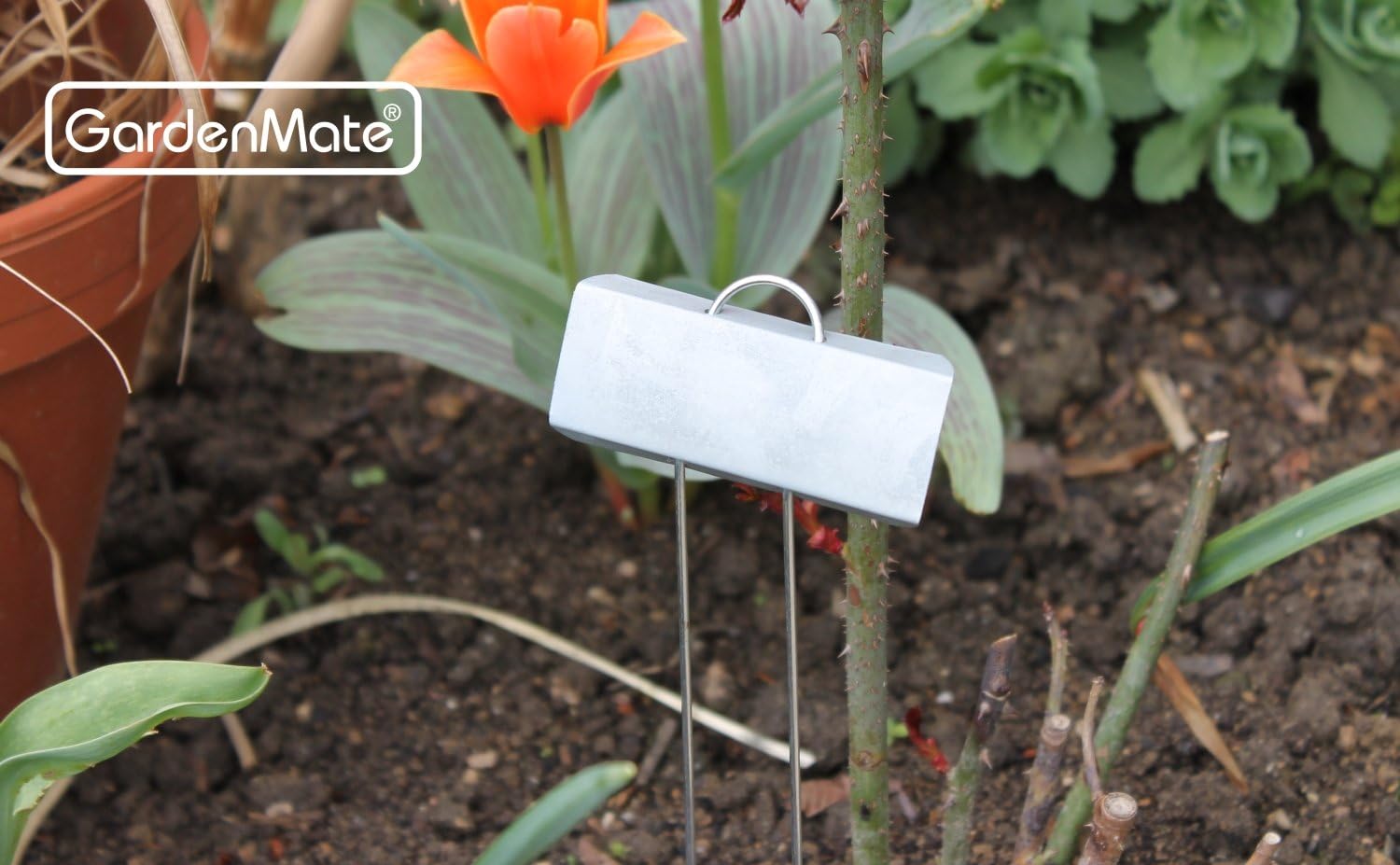 GardenMate 25-Pack Weatherproof Large Zinc Metal Plant Labels, Height 11.5", Label Area 3 1/2 x 1 1/4"
