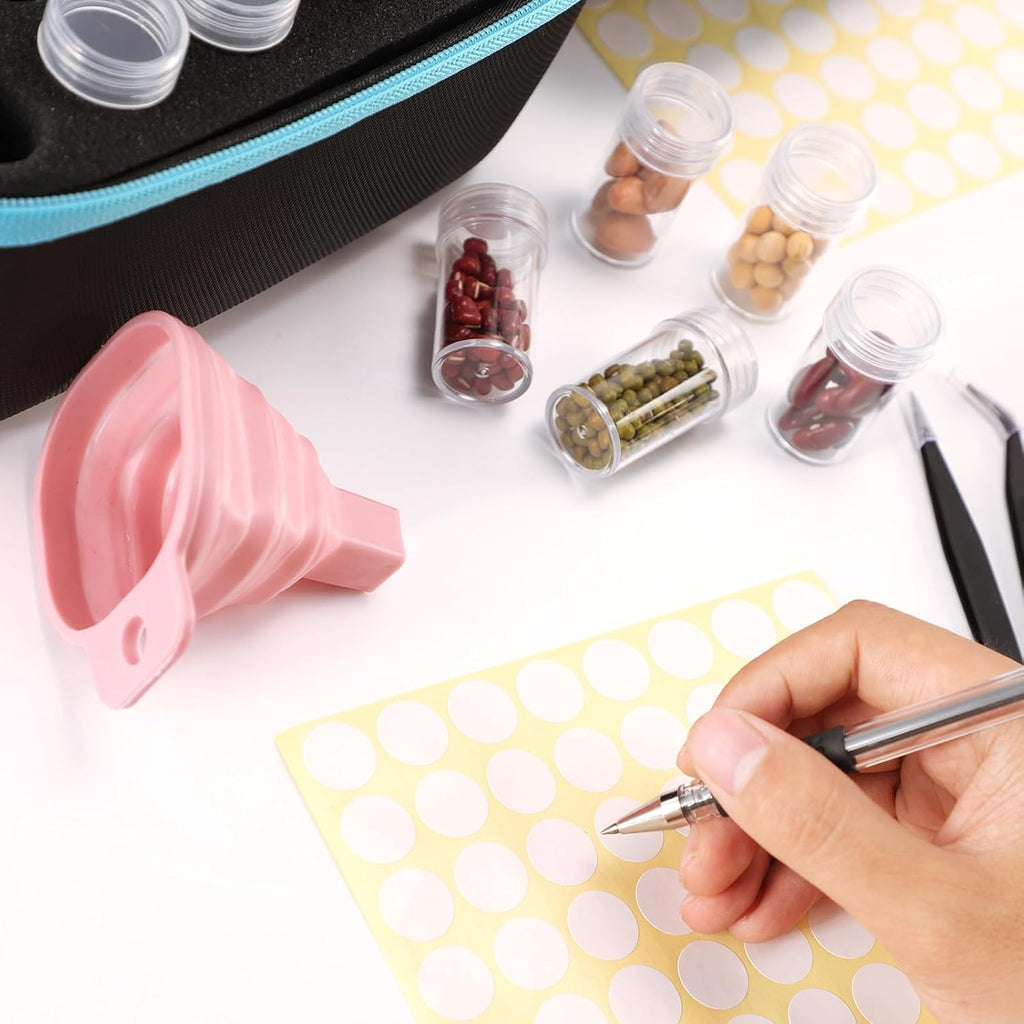 Seed Storage Organizer, Seed Storage Container with 120 Slot, Sturdy Seed Organizer Storage Box with Zipper Bag Label