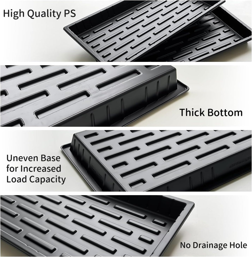 RooTrimmer 10 Pack 1020 Seed Starter Trays and 10 Pcs 72 Cell Plug Trays, Thick Durable Seedling Plastic Nursery Tray