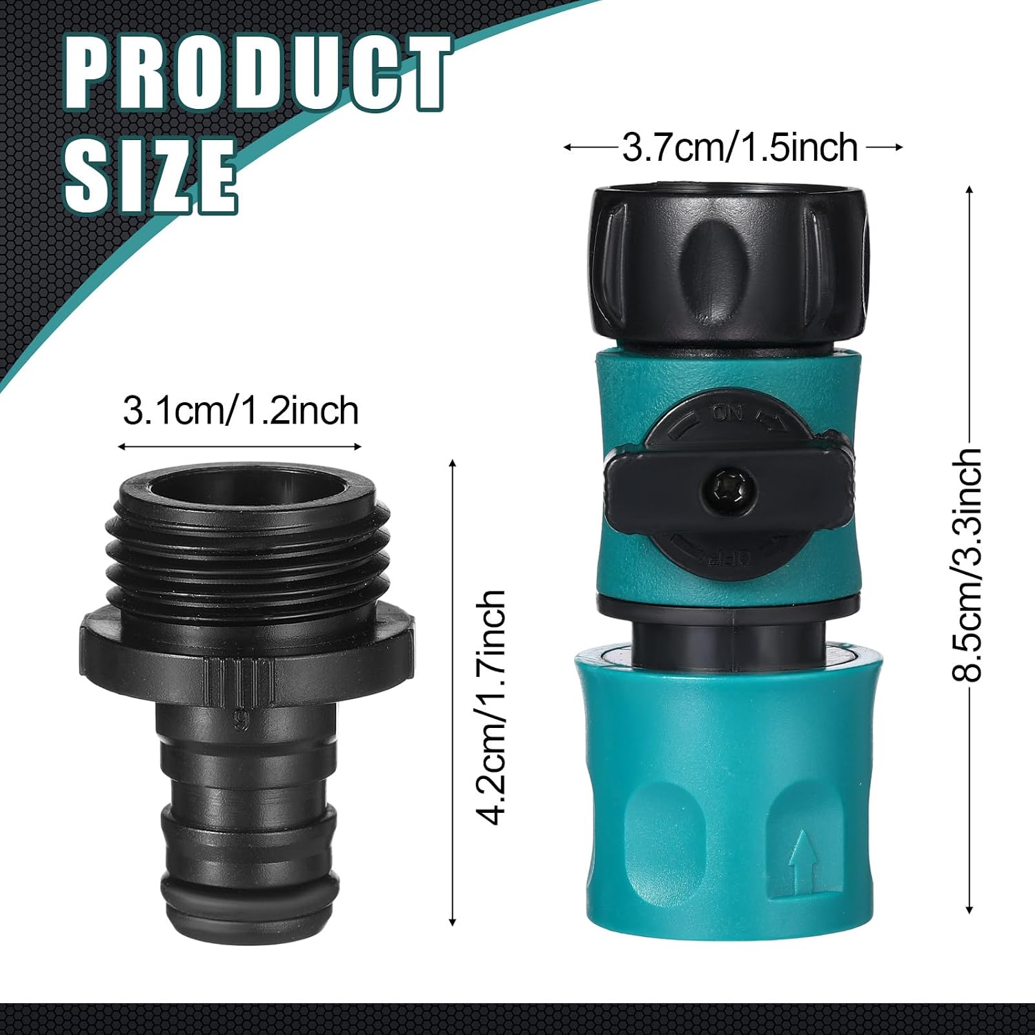 Threlaco 20 Pack Garden Hose Quick Connect with Shut Off Valve,3/4" Plastic Water Hose Connector Fittings,40 Male