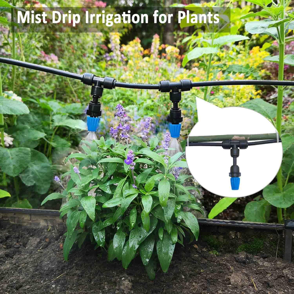 Drip Irrigation System with Water Timer for Garden,Main ID 1/2inch 16.5Ft And 1/4inch 96Ft Water Hose, Automatic