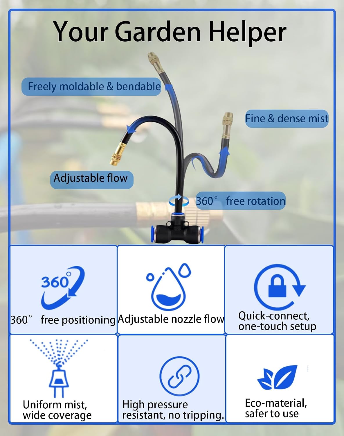 360° Adjustable Drip Irrigation System – Garden Watering Sprinkler System | 12mm Large-Diameter Tubing, Automatic