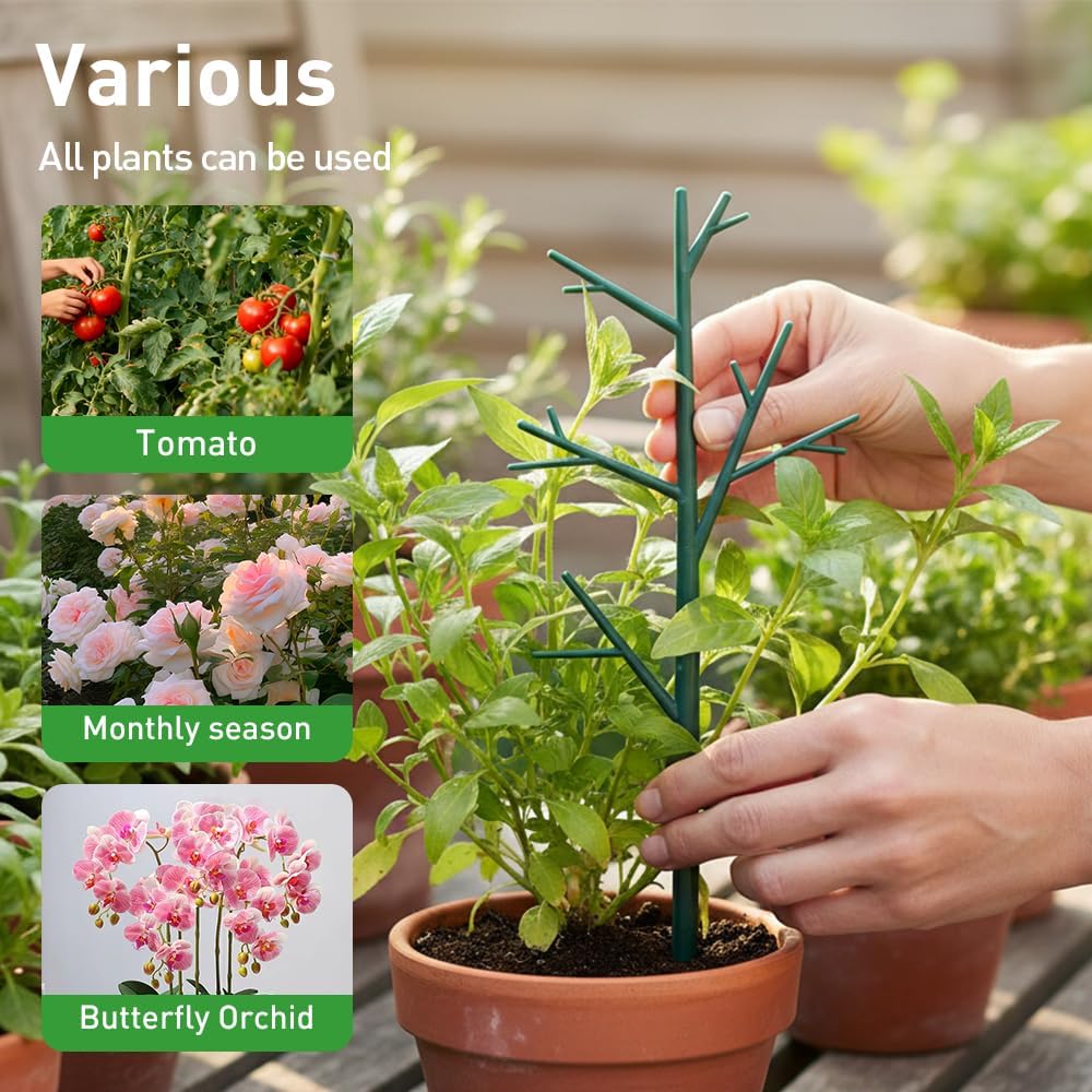 6 Pack Stackable Monstera Plant Support Stakes, Garden Plant Stakes for Indoor and Outdoor Plants, Moss Poles Holder