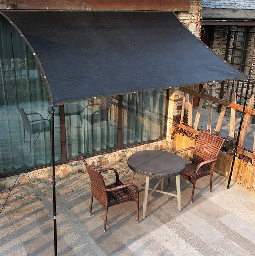 90% Shade Cloth, Black 10 ft x 20 ft, UV Resistant Shade Net for Outdoor, Garden Shade Mesh with Grommets, for Pergola