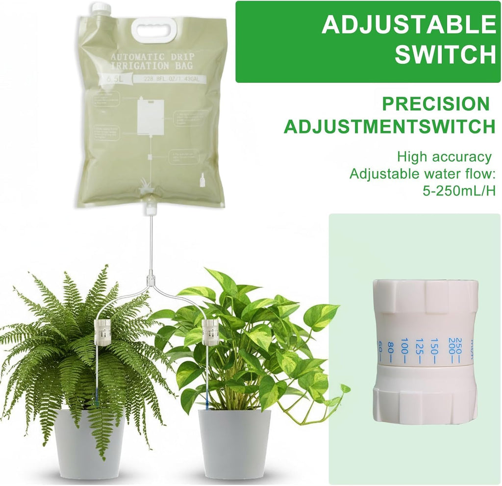 3 Pcs Plant Self Watering Device,6.5L Automatic Vacation Plant Waterer Bag | self watering system w/2 Adjustable