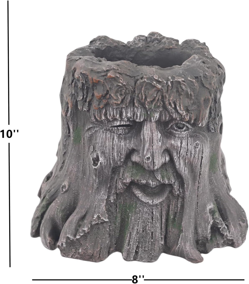 10''H Tree Face Planters Pots Head Planter Magnesium Oxide Head Face Planter Pot Tree Stump Face Flower Plant Pots for