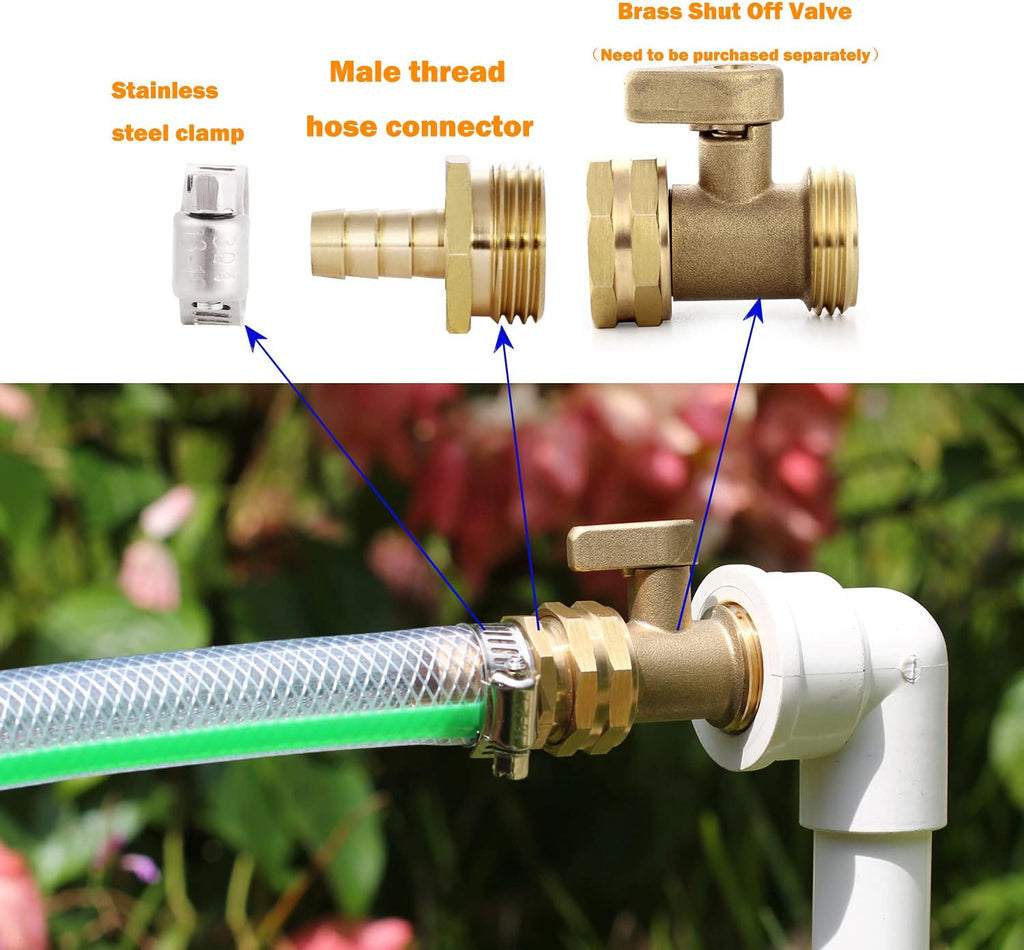 Garden Solid brass Hose Repair Connector with Clamps,Fit for Garden Hose Fitting,Male and Female Hose Fittings 10 Set