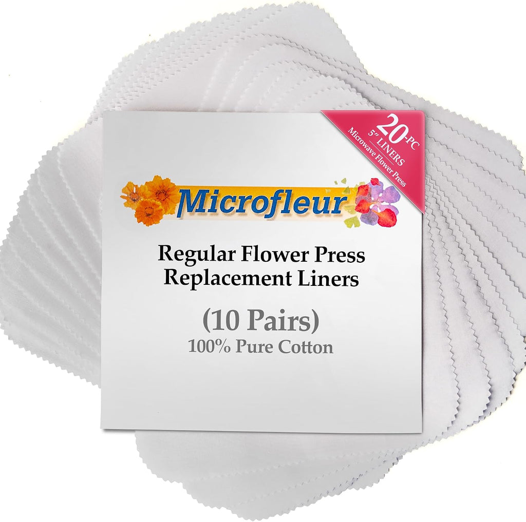 Microfleur Regular White Liners Microwave Flower Press 5" (13 cm) - 20 PC