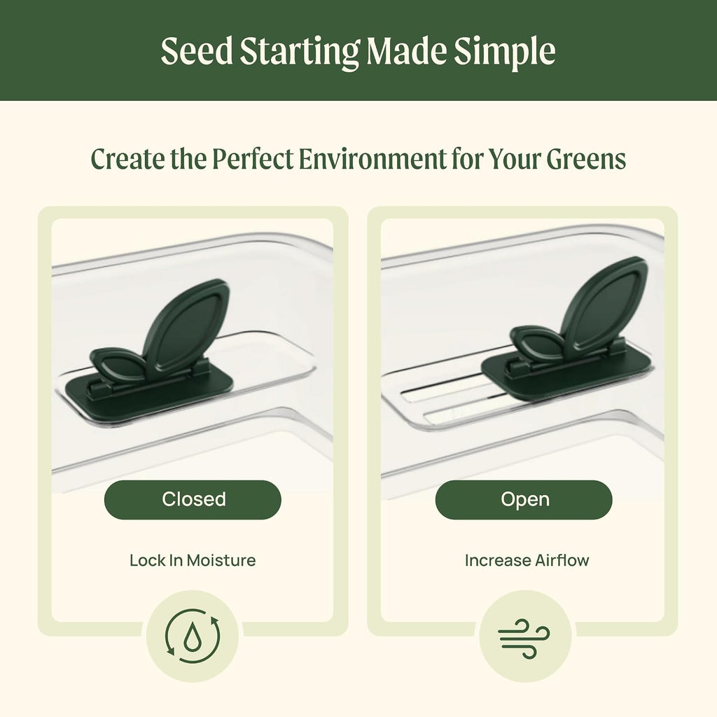 Self-Watering Microgreens Growing Kit with 20 Capillary Grow Mats and Humidity Domes, 4 Trays for Growing Multiple