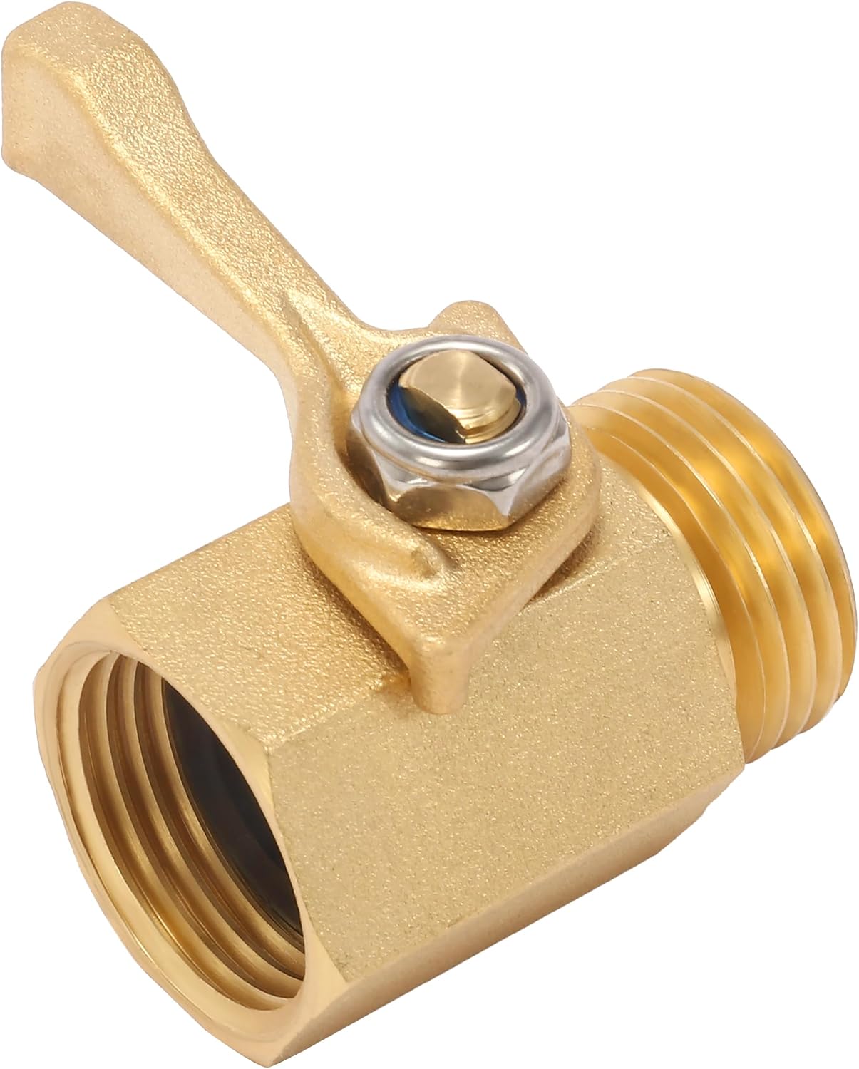 M MINGLE Heavy Duty Brass Garden Hose Shut Off Valve, Garden Hose Quick Connect Fittings