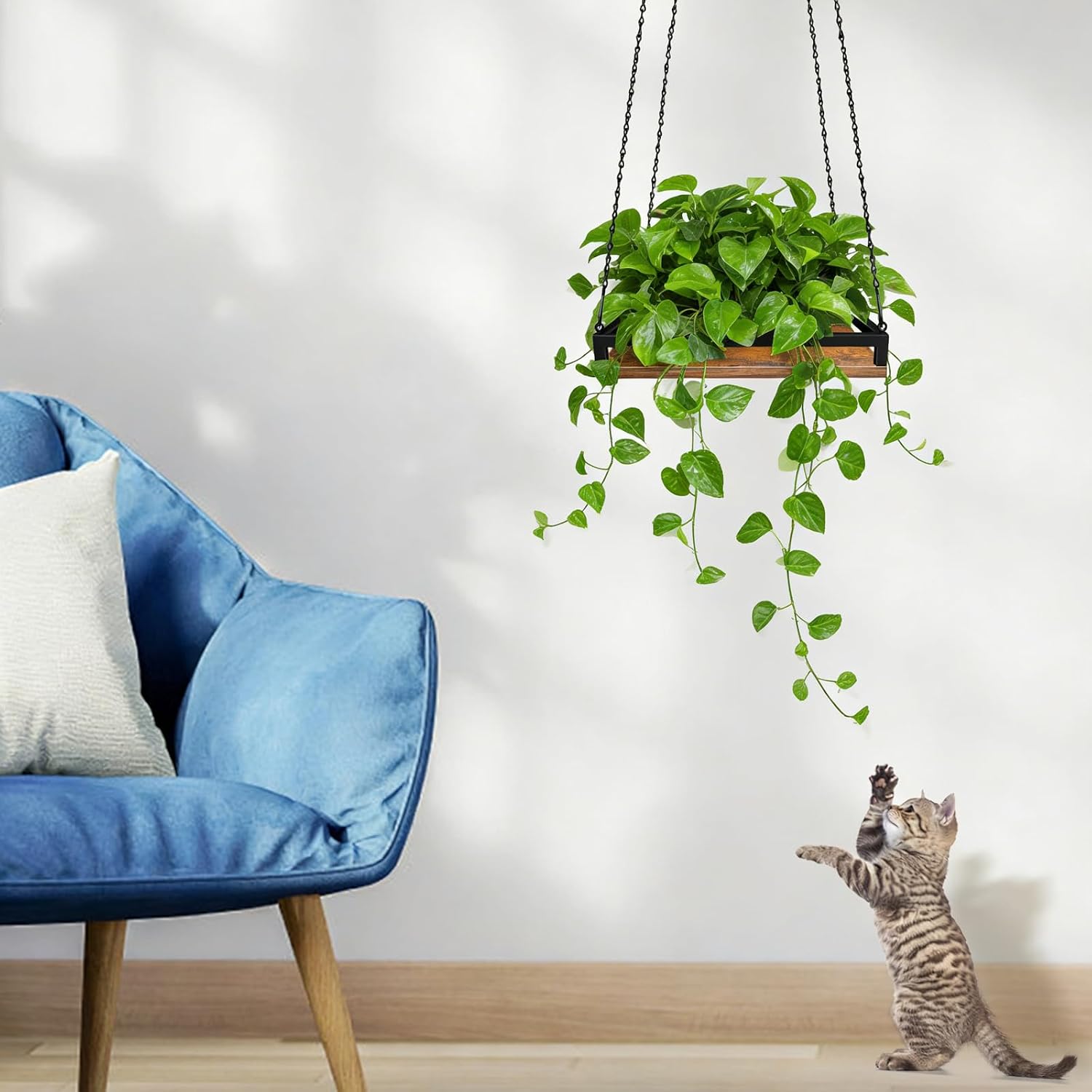 Lilybud--lily Plant Hanger Indoor, 2 Pack 11.8" Wooden Hanging Plant Holder | Hanging Planter for Indoor Plants, Load