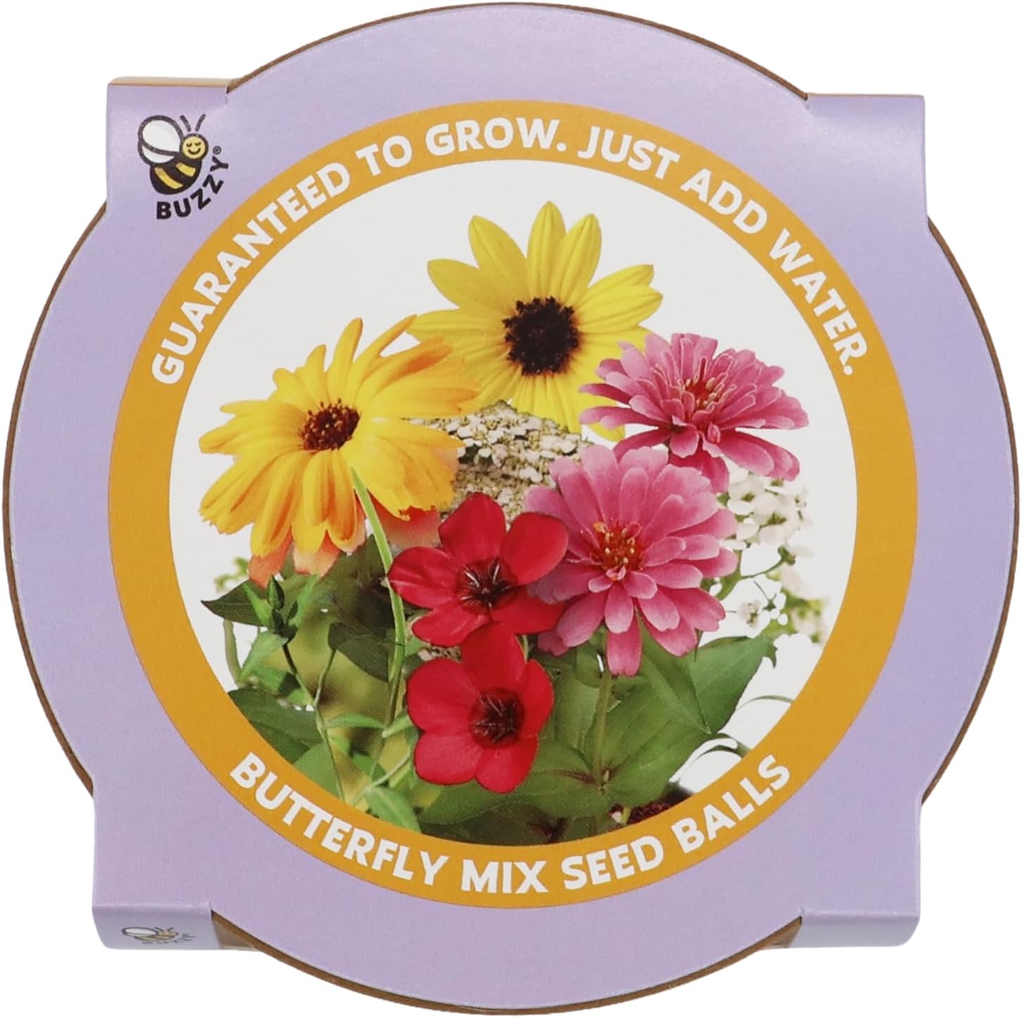 BUZZY Seeds 20 Colorful Wildflower Seed Balls – Toss, Scatter, and Grow a Garden of Bright Blooms, Over 50 Seeds Per