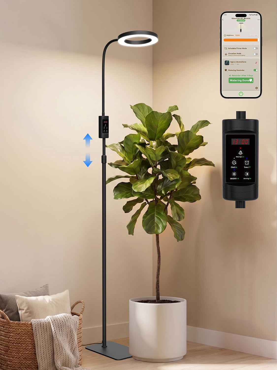 GLOWRIUM Smart Grow Lights for Indoor Plants,Plant Light with Bluetooth App