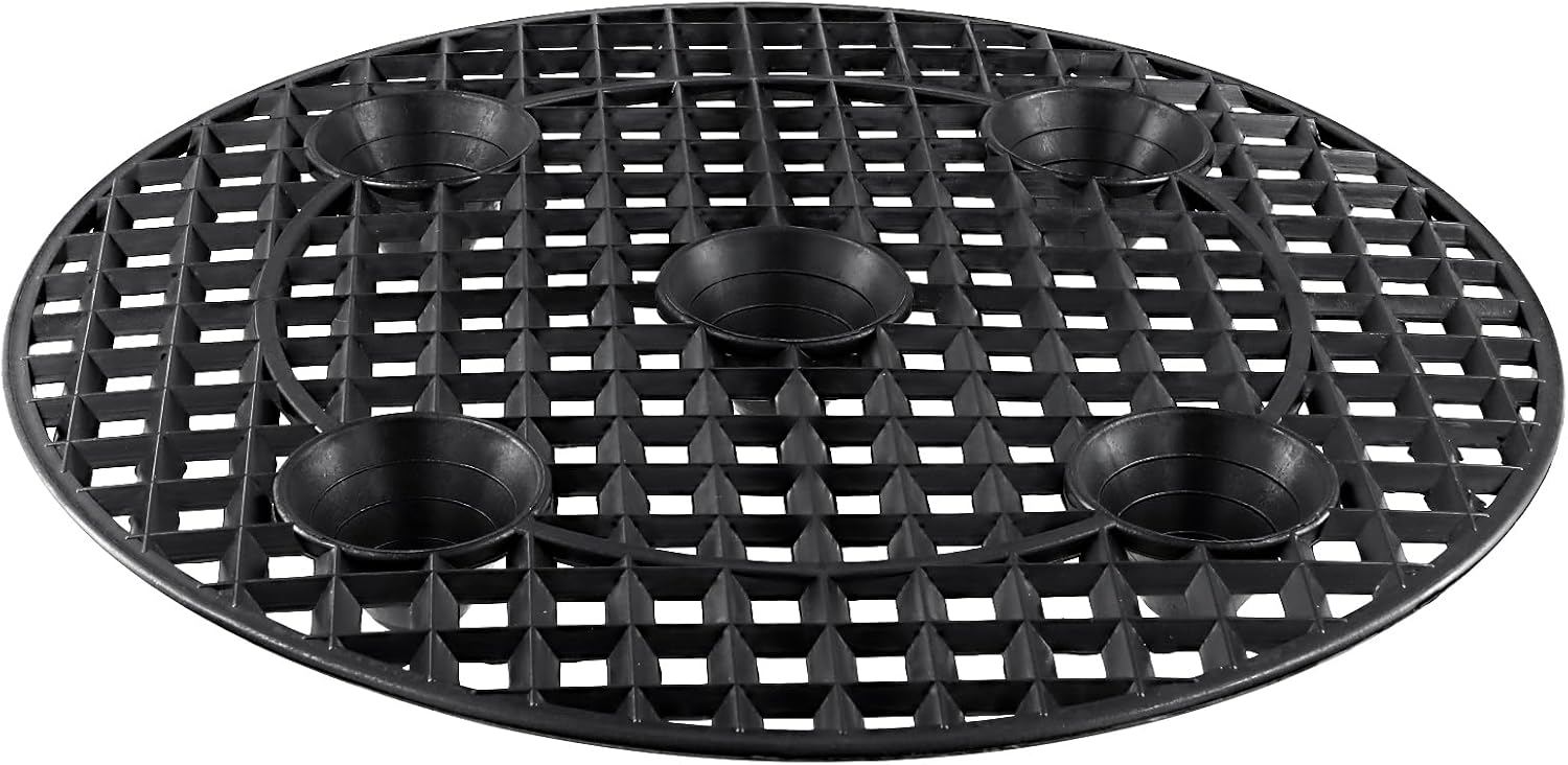 20 PCS 12 Inch Black Plant Level Pot Elevator, Plastic Plant Risers, Round Flower Pot Holder for Indoor Outdoor Gardens