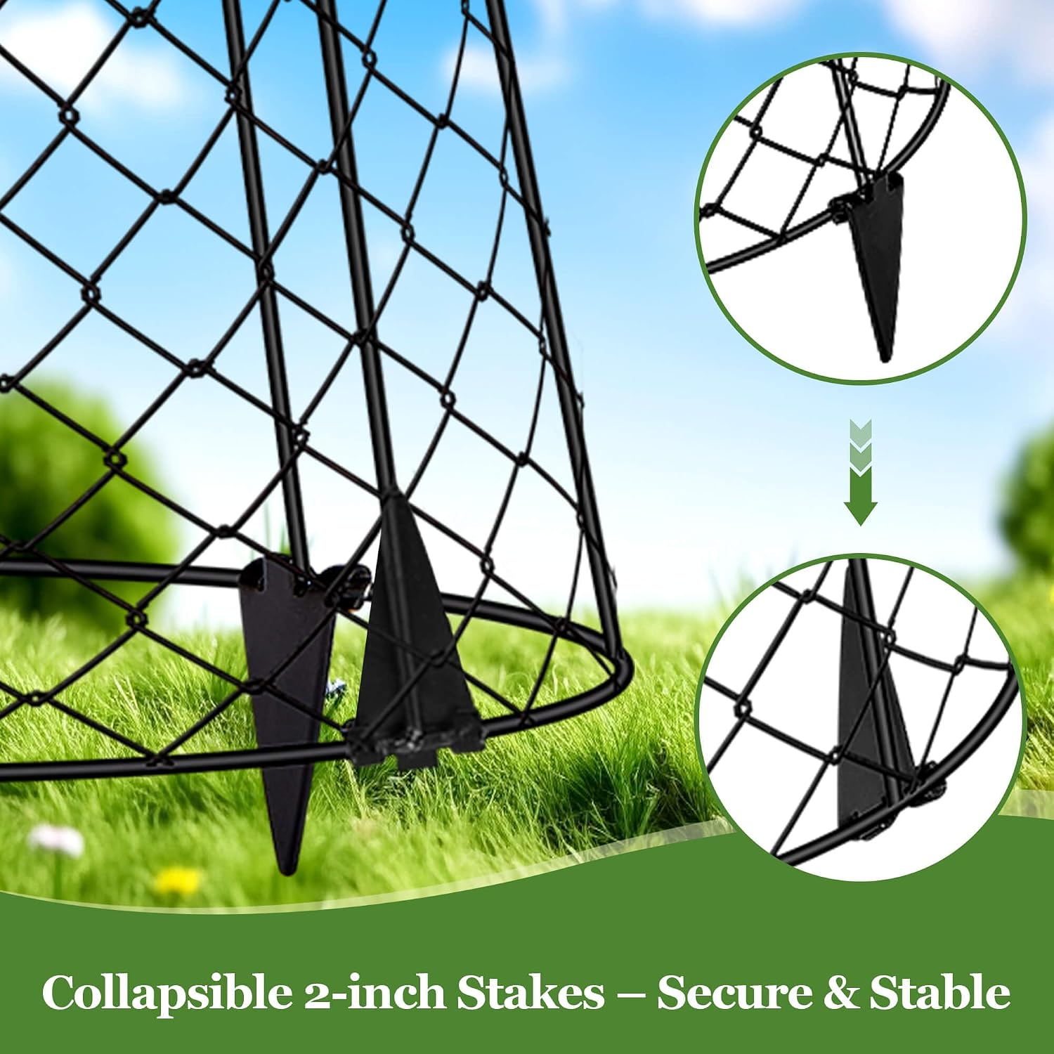 6 Pack Plant Protectors from Animals, Garden Cloches for Plants, Rustproof Chicken Wire Cloche Plant Cages to Keep