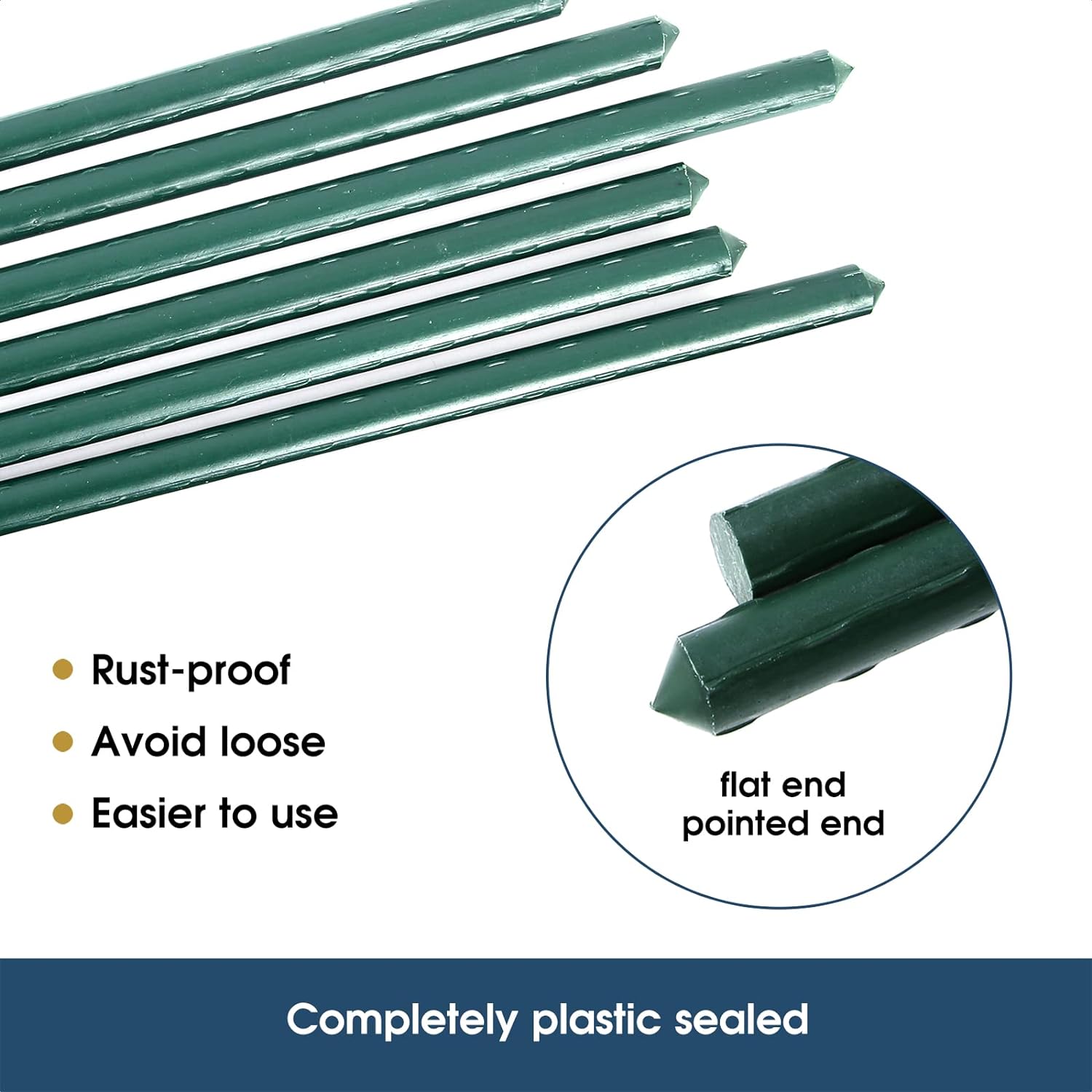 NANOPRETTY Garden Stakes 4FT Tomato Stakes for Outdoor Plant Support, 0.43 inch Diameter Plant Stake Sticks for Beans