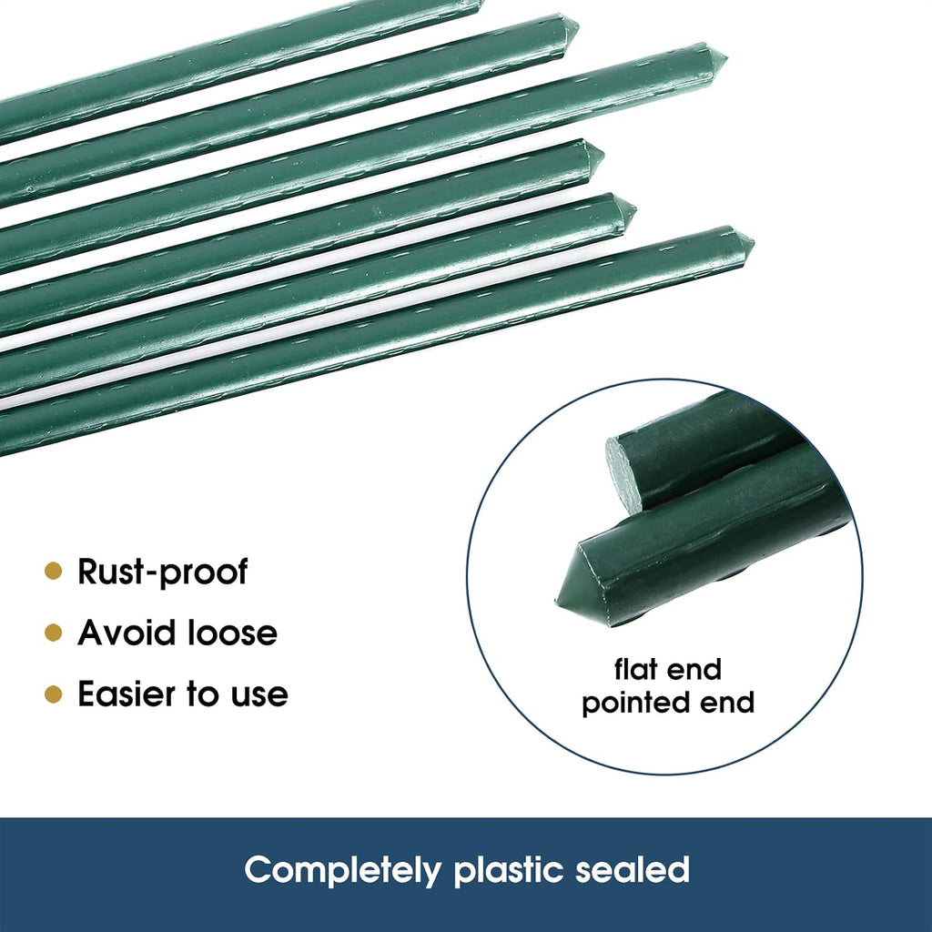 NANOPRETTY Garden Stakes 58 Inch Approx 5FT Plant Stakes for Outdoor Plants Tomato Stakes for Gardening 0.43 inch