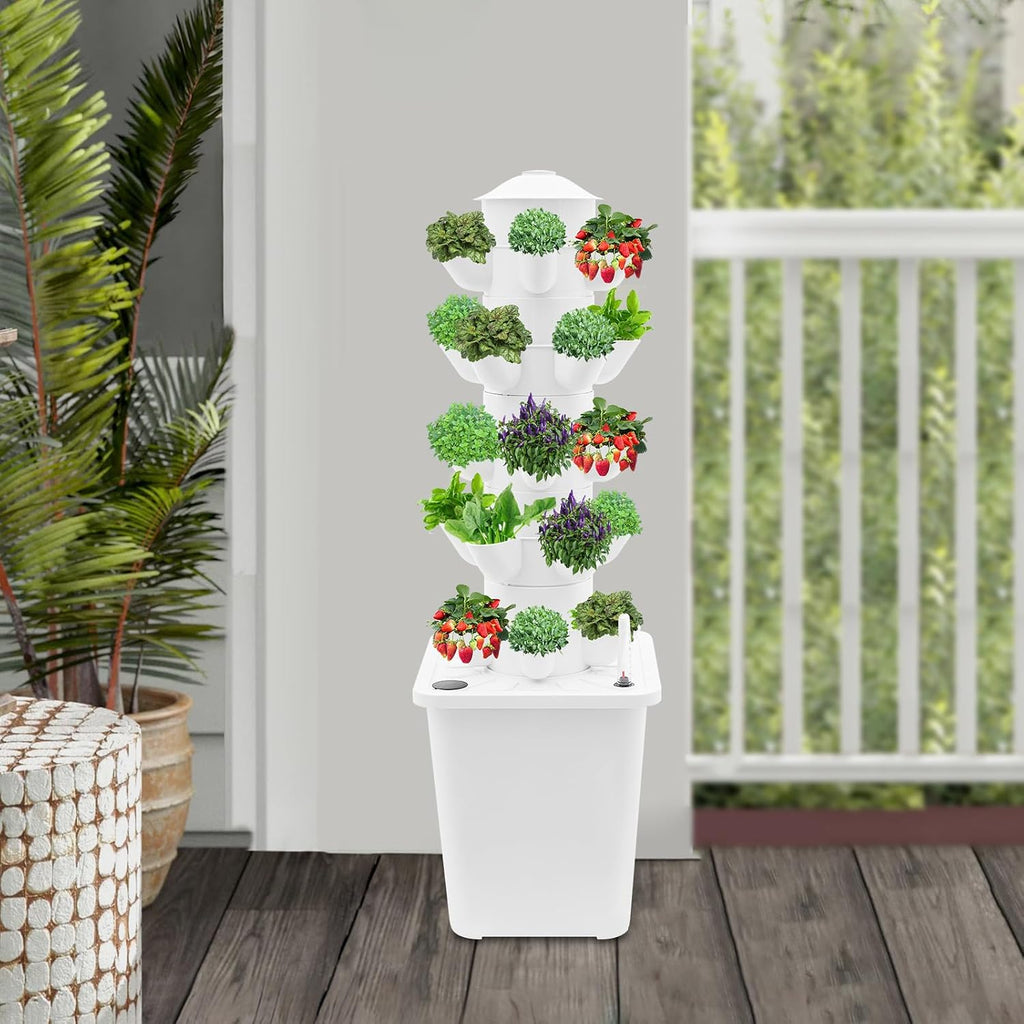 Hydroponics Growing System Kit & Vertical Indoor Garden Planter, 25-Pod Hydroponic Mechanism Indoor Plants, Herbs