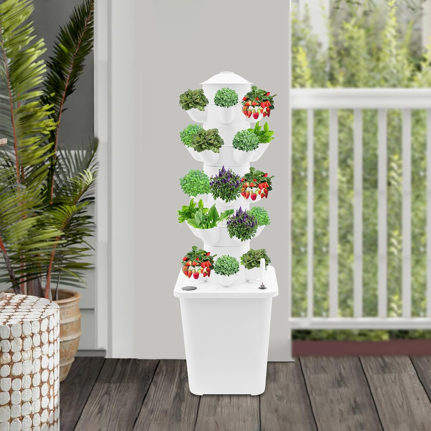 Hydroponics Growing System Kit & Vertical Indoor Garden Planter, 25-Pod Hydroponic Mechanism Indoor Plants, Herbs