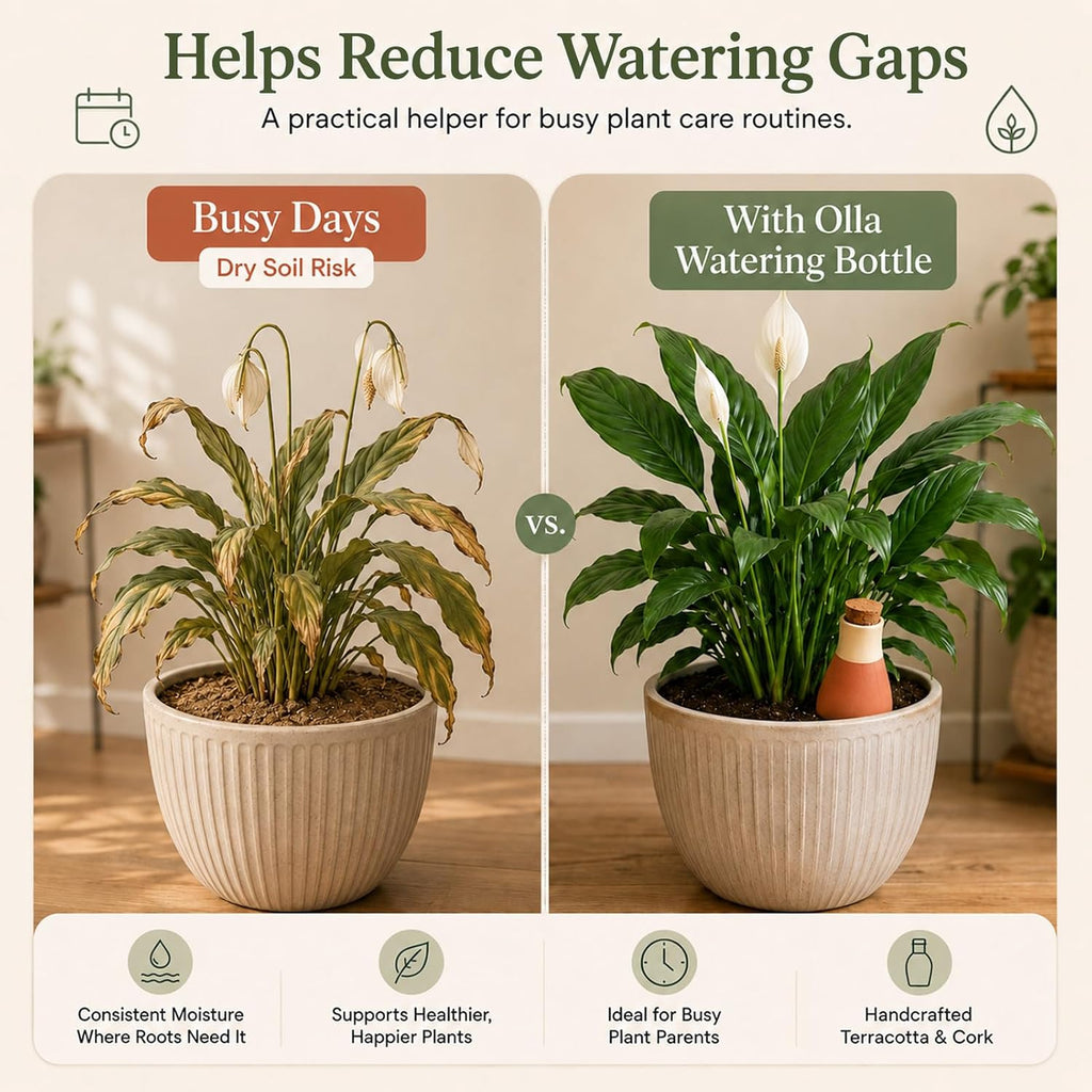 4 Pack Terracotta Olla Self Watering Globes, Clay Slow Release Plant Watering Devices – Self Watering Planter Insert