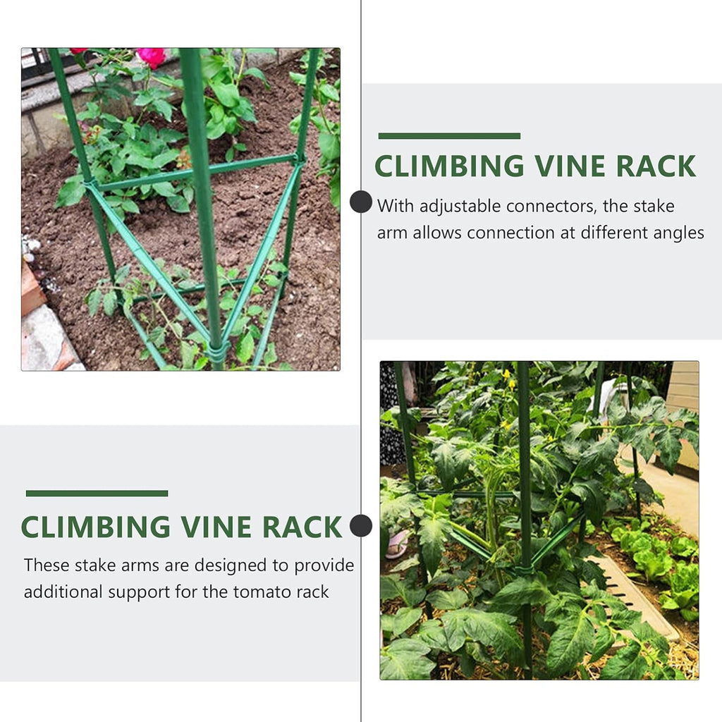 50PCS Stake Arms for Tomato Cage, 11.8 Inches Garden Stake Connectors, Expandable Trellis Connectors for 11mm Diameter