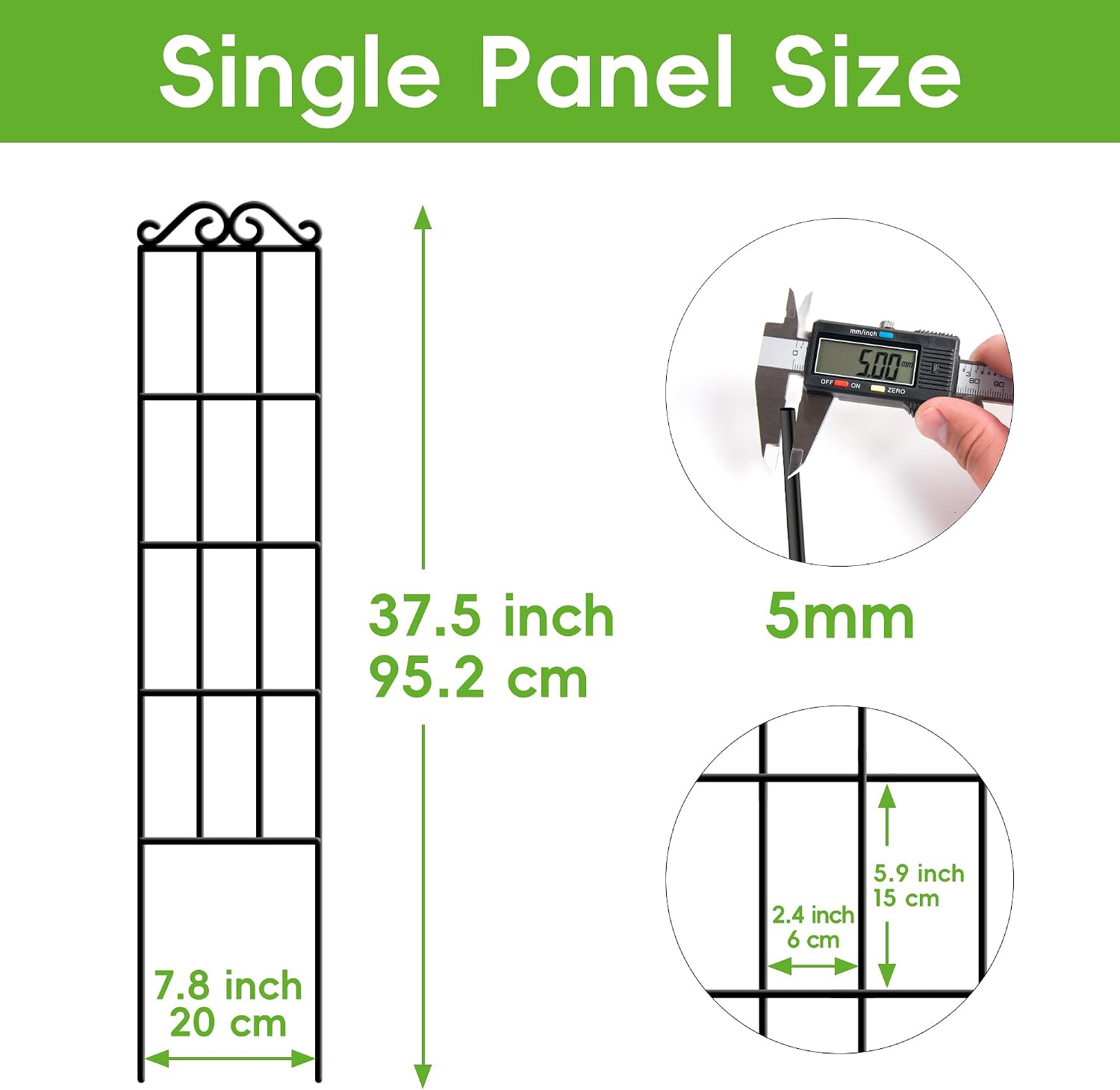 ARIFARO 4Pack 37.5'' Metal Garden Trellis for Climbing Plants Outdoor | Thicken Steel Trellis, For Indoor/Outdoor