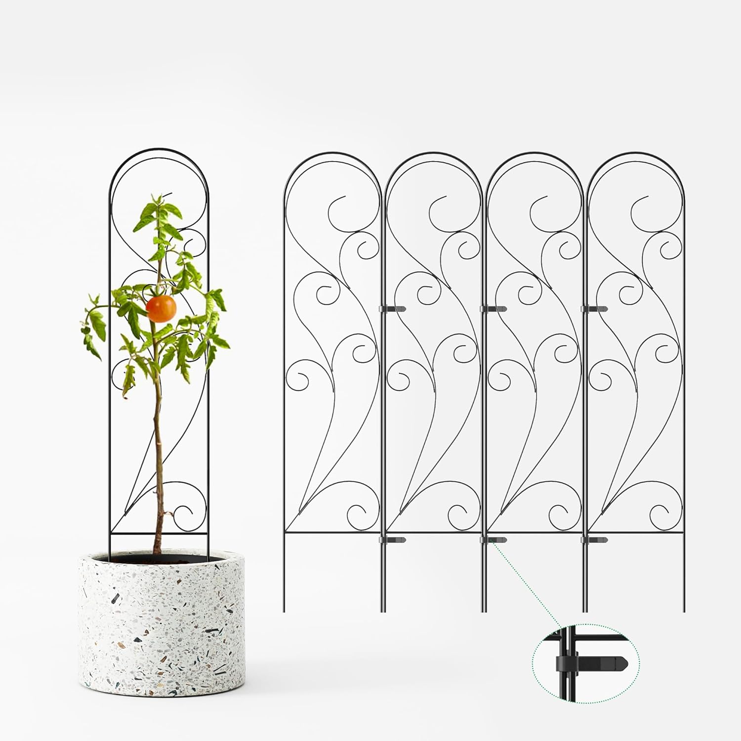 Zhongma 4 Pack 36" Metal Plant Trellis for Potted Plants Climbing,Indoor and Outdoor Fence Plant Support Trellis for