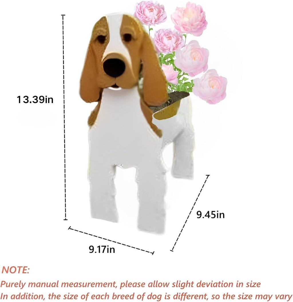 Cocker Spaniel Dog Planter Pots, Animal Shaped Flower Pot | Cute Plant Gift for Women and Pet Lovers, Indoor Outdoor